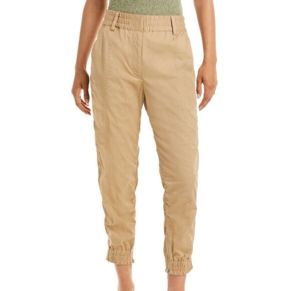 Women DEREK LAM 10 CROSBY Zippered Ankle Zip Jogger Pants Beige Size 8 - Picture 1 of 12
